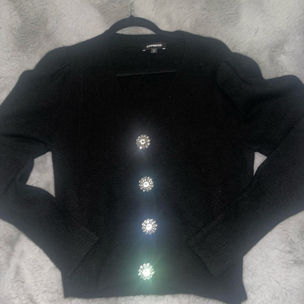 Express Embellished Button Cardigan